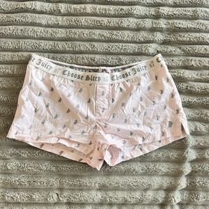 Vintage Y2K Juicy Couture Pink & White Sleep Shorts- S/M